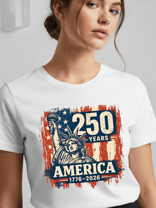 America 250 Years T-Shirt | Statue of Liberty USA 250th Anniversary Semiquincentennial 1776–2026 Patriotic Graphic Tee image 14