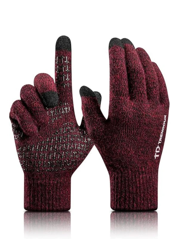 Winter Gloves – Warm Touchscreen Non-Slip Design - Black Khaki image