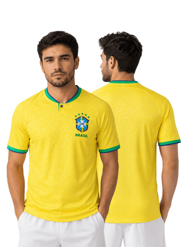 Brazil Home Soccer Jersey 2022 – Classic Yellow Brazil Football Fan Jersey image 4