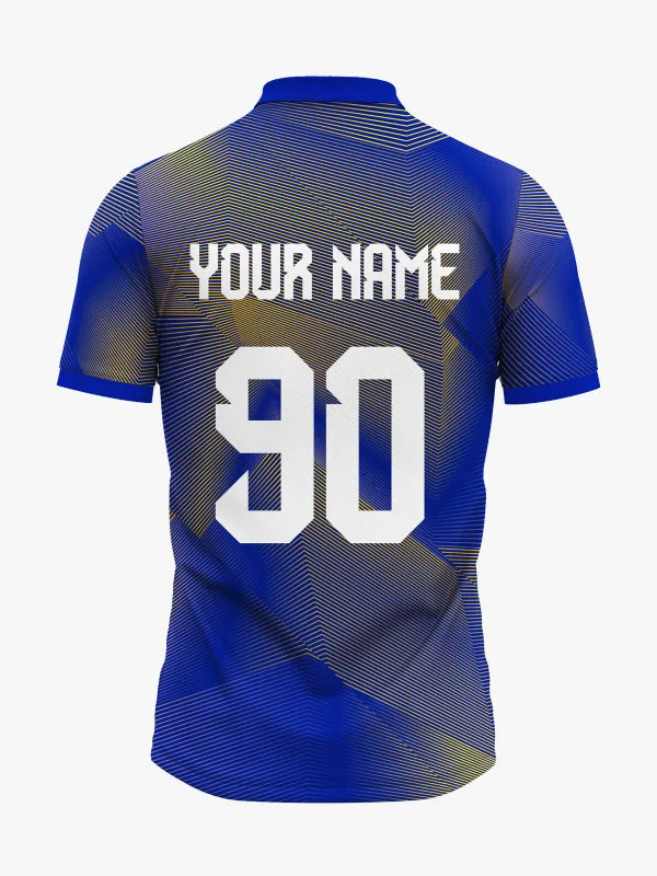 Custom Blue and Yellow Gradient Polo Cricket Jersey by Shopsery image 4