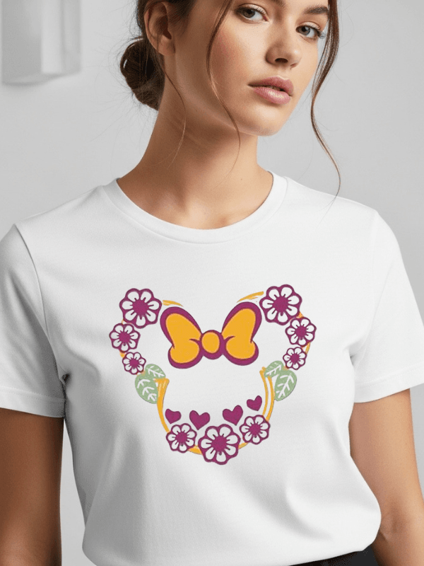 Disney Floral Bow T-Shirt | Minnie Ears Disney Trip Shirt for Women image 2