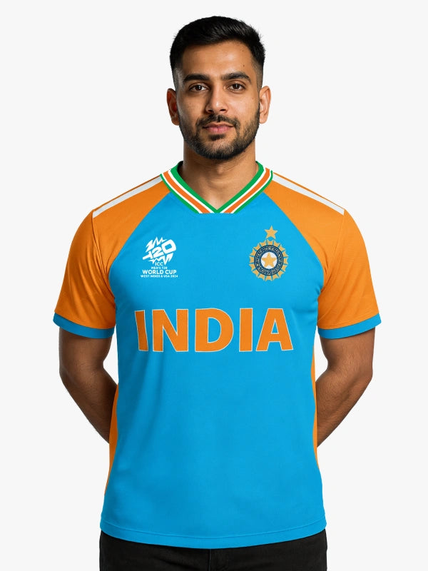 India T20 World Cup Cricket Jersey 2024 – Fan Version by Shopsery image 1