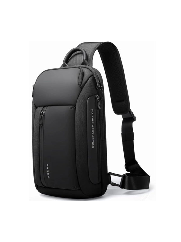Waterproof Men’s Sling Bag – Lightweight Crossbody Shoulder Backpack with Multi-Pocket Storage - Black image