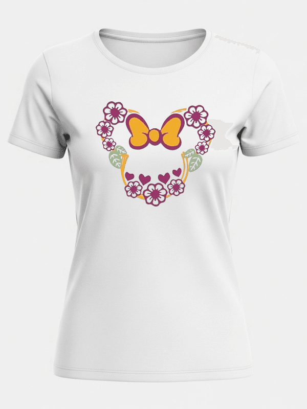 Disney Floral Bow T-Shirt | Minnie Ears Disney Trip Shirt for Women image 3
