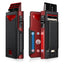 Slim RFID Wallet for Men – Aluminum Card Holder with Pop-Up Eject Mechanism, Magnetic Leather Cover, ID Window & Expandable Cash Slot - Carbon Fiber + Red image