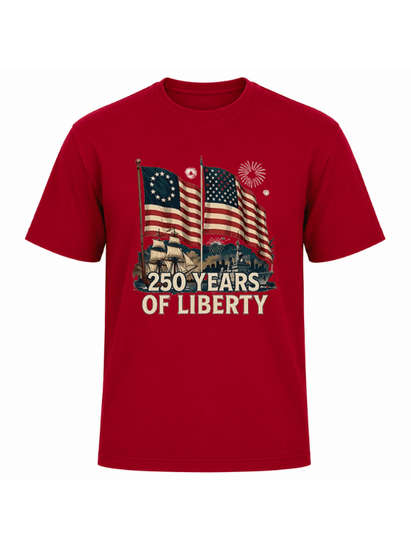 250 Years of Liberty Patriotic T-Shirt | American Flag USA 250th Anniversary Graphic Tee image 8