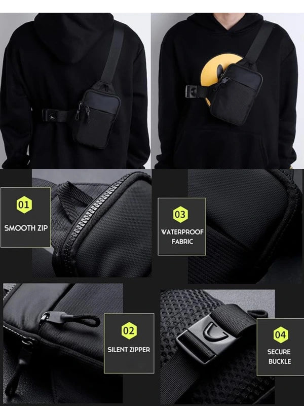 Crossbody Sling Bag | Dual Pocket Water Resistant Chest Bag for Men and Women image 4