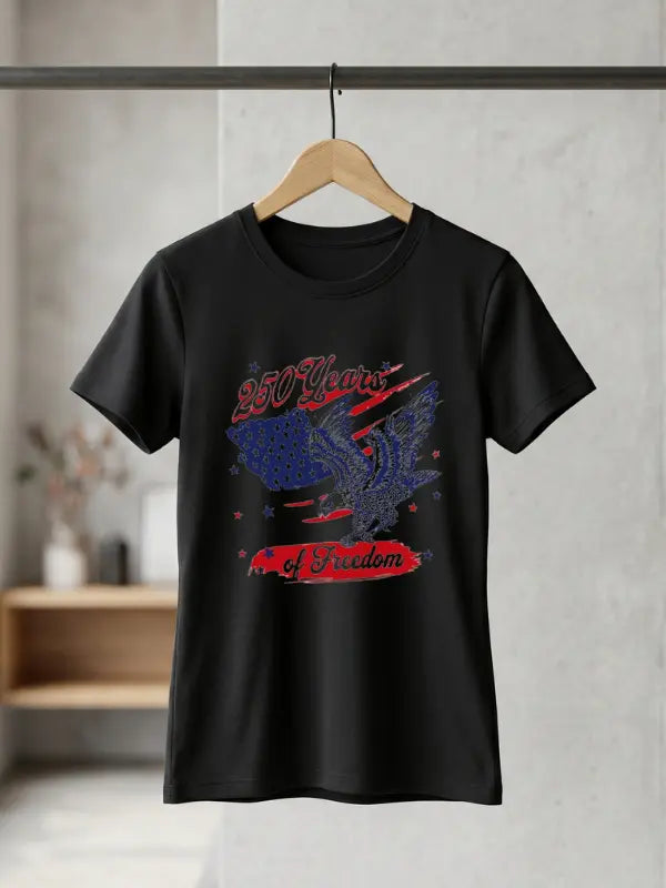 250 Years of Freedom Patriotic Eagle T-Shirt | USA Semiquincentennial American Flag 250th Anniversary Graphic Tee image 4