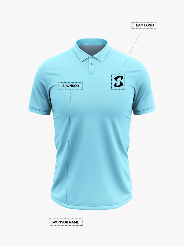 Custom Printed Polo T-Shirts – Premium Cotton (Sky Blue) | Company Polo Shirts with Logo image 0