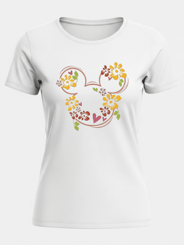 Disneyland Floral Mickey Ears T-Shirt | Disney World Family Vacation Tee | Unisex Graphic Shirt image 4