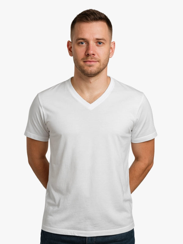 Custom V-Neck t Shirts Ultra Soft Add Your Text for Men & Women Unisex Cotton T Shirt image 3