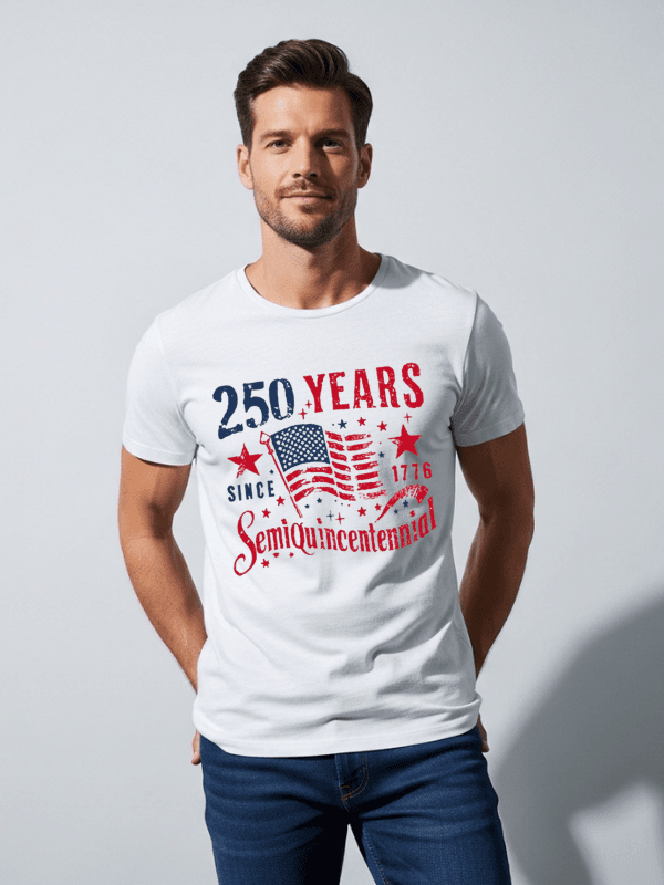 America 250th Anniversary T-Shirt | USA Semiquincentennial 1776–2026 American Flag Patriotic Graphic Tee image 0