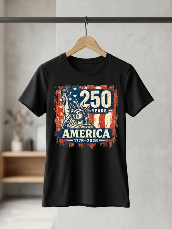 America 250 Years T-Shirt | Statue of Liberty USA 250th Anniversary Semiquincentennial 1776–2026 Patriotic Graphic Tee image 4