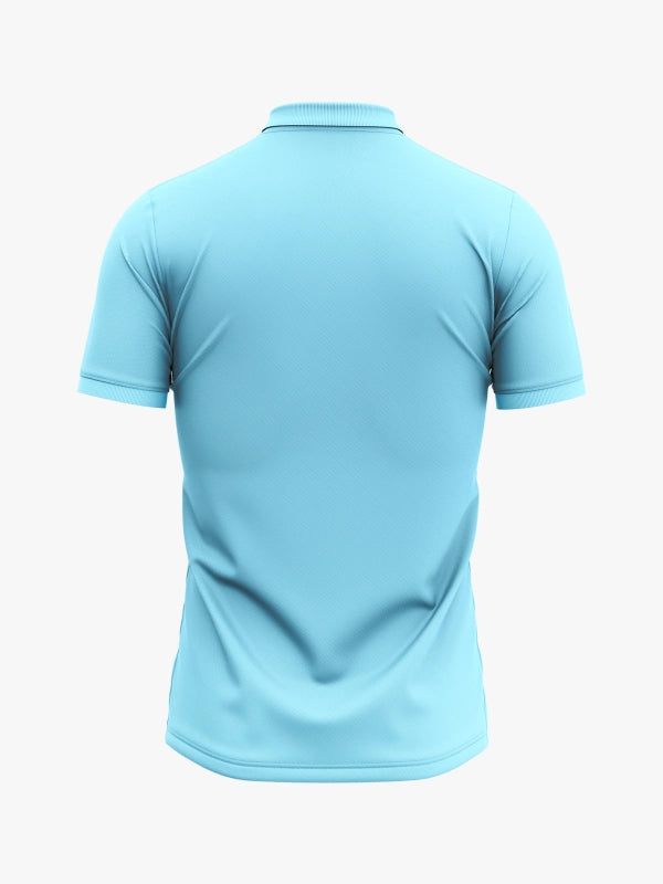 Custom Printed Polo T-Shirts – Premium Cotton (Sky Blue) | Company Polo Shirts with Logo image 3