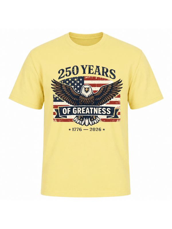 250 Years of Greatness Patriotic Eagle T-Shirt | USA 250th Anniversary American Flag 1776–2026 Graphic Tee image 13