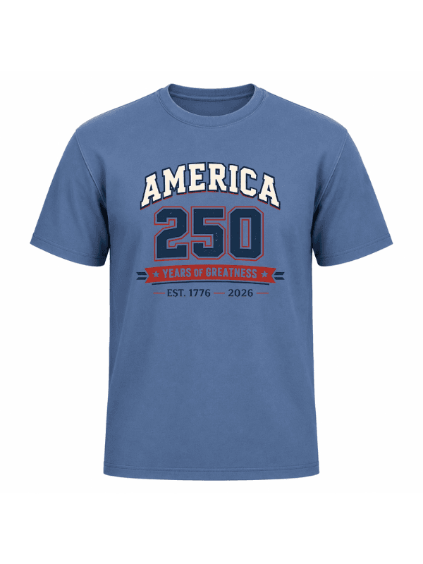America 250 Years of Greatness T-Shirt | USA 250th Anniversary Patriotic Graphic Tee (1776–2026) image 6