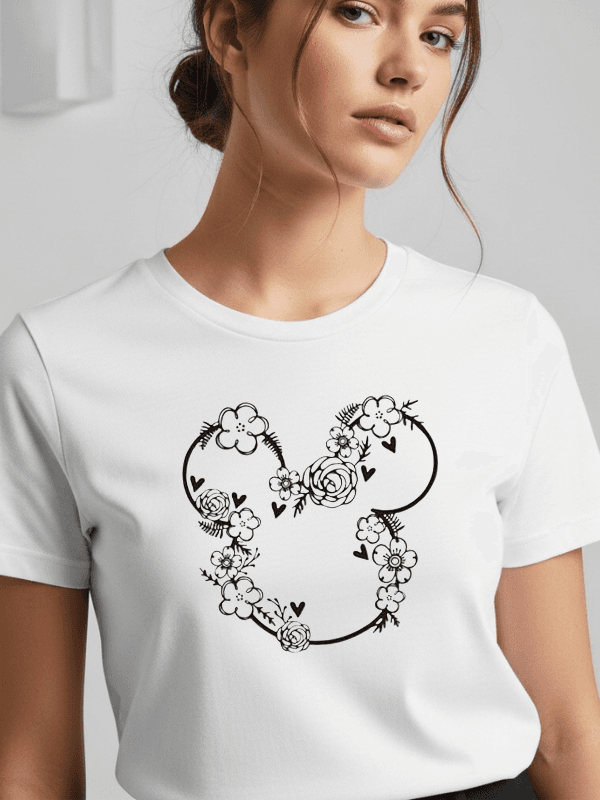 Disneyland Floral Mickey Shirt | Disney World Family Vacation Tee | Unisex T-Shirt image 2