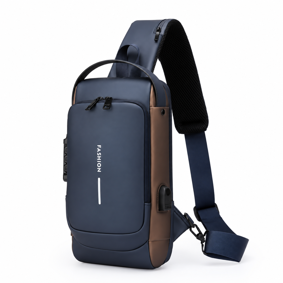 Waterproof Anti-Theft Sling Bag for Men, Multi-Pocket Chest Bag with USB Charging Port, iPad Crossbody Backpack for Travel, Work & Everyday Carry