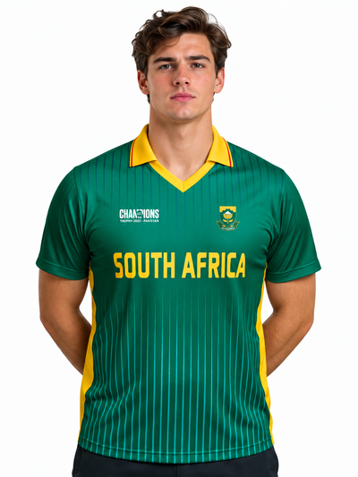 South Africa Champions Trophy Cricket Jersey 2025 – Fan Version by Shopsery