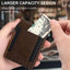 Men's RFID Blocking Wallet, Custom Vintage Brown Leather Slim Bifold Card Holder, Minimalist Wallet with Cash Pocket