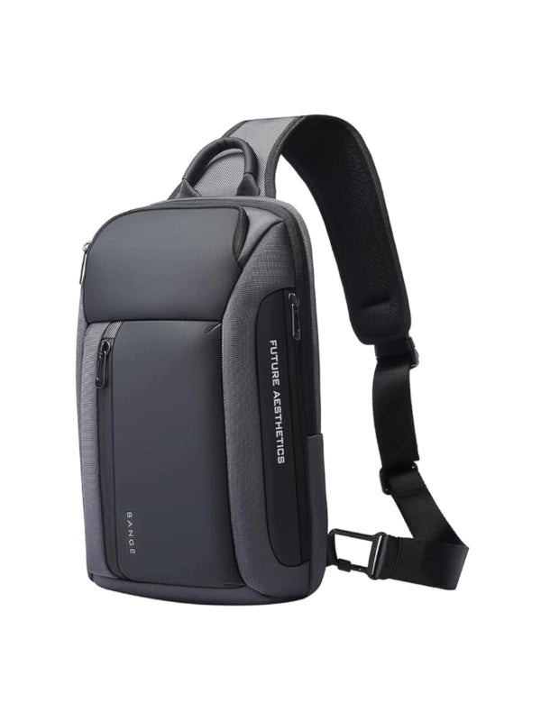 Waterproof Men’s Sling Bag – Lightweight Crossbody Shoulder Backpack with Multi-Pocket Storage - Gray image