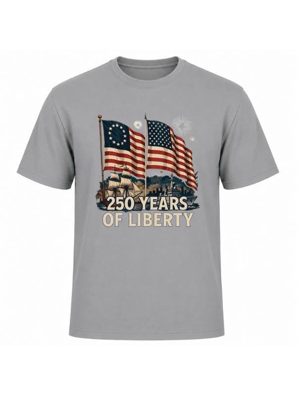 250 Years of Liberty Patriotic T-Shirt | American Flag USA 250th Anniversary Graphic Tee image 10