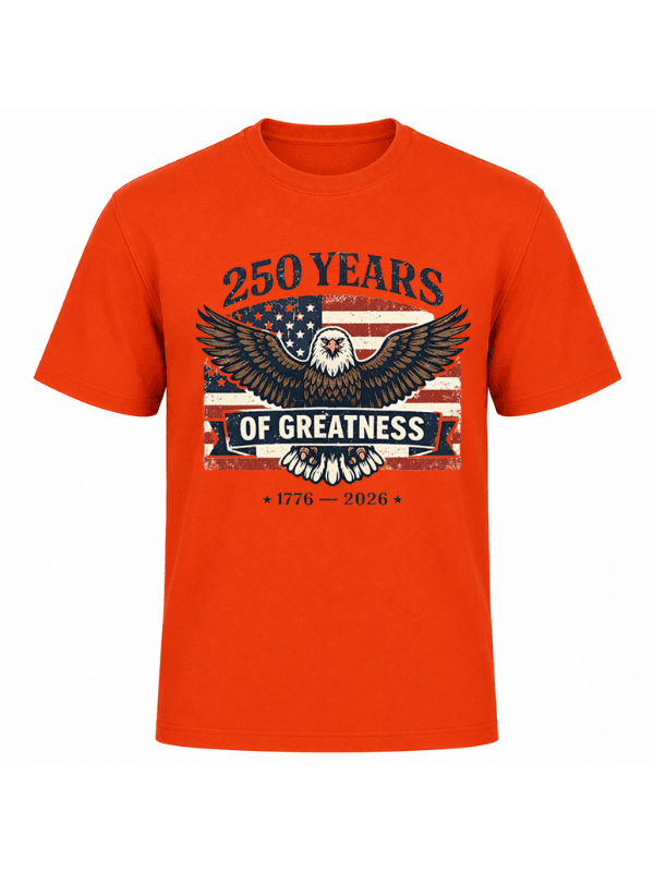 250 Years of Greatness Patriotic Eagle T-Shirt | USA 250th Anniversary American Flag 1776–2026 Graphic Tee image 12