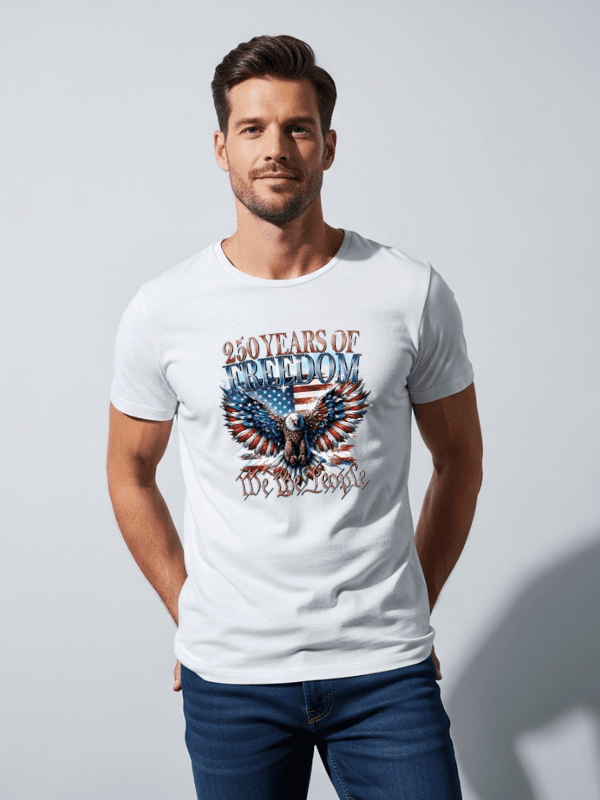 250 Years of Freedom Patriotic Eagle T-Shirt | We The People USA 250th Anniversary Graphic Tee image 3