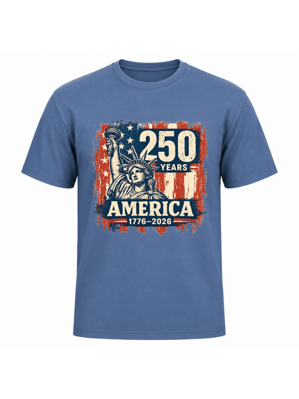 America 250 Years T-Shirt | Statue of Liberty USA 250th Anniversary Semiquincentennial 1776–2026 Patriotic Graphic Tee image 5
