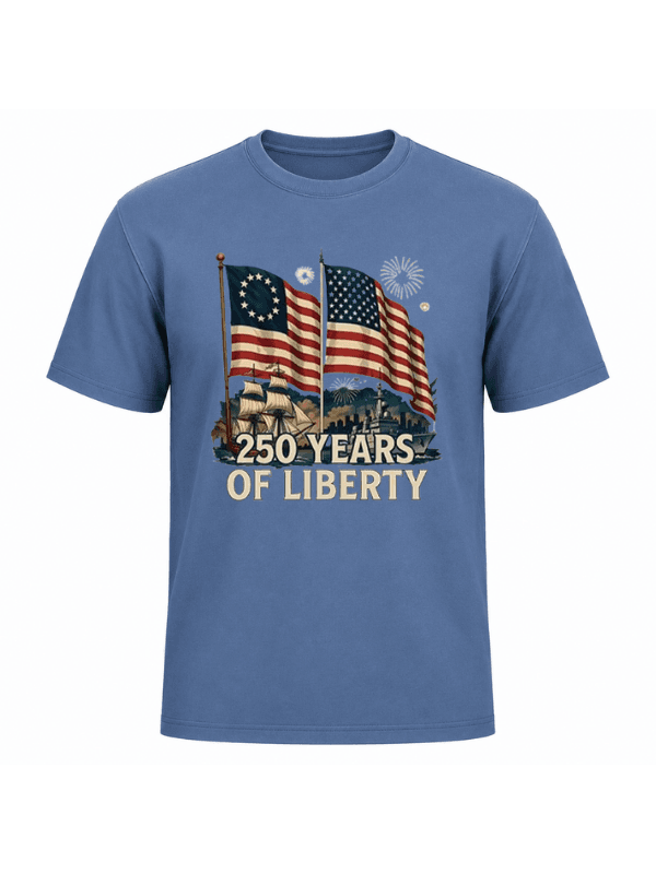 250 Years of Liberty Patriotic T-Shirt | American Flag USA 250th Anniversary Graphic Tee image 14