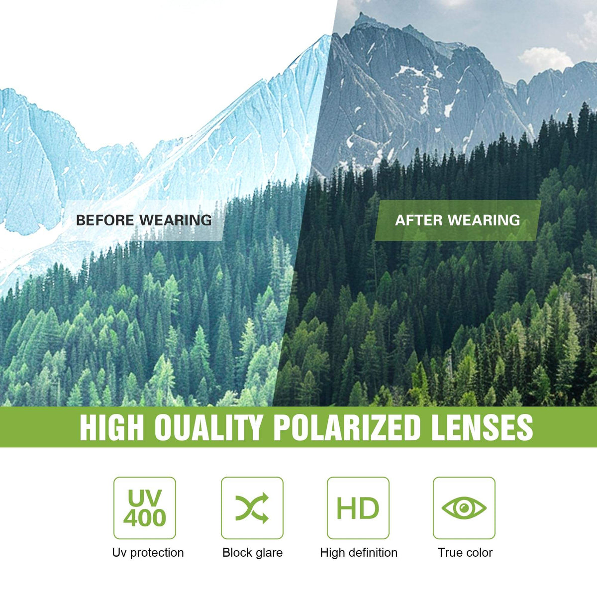 Shopsery Sports Polarized Sunglasses | UV400 Protection | HD Polarized Outdoor Driving Cycling Fishing Sunglasses image 6