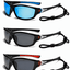 Shopsery Polarized Sports Sunglasses for Men 3 Pack Combo – UV400 Protection | HD Polarized Driving, Fishing &amp; Cycling Sunglasses - Blue+Black+Red Black image
