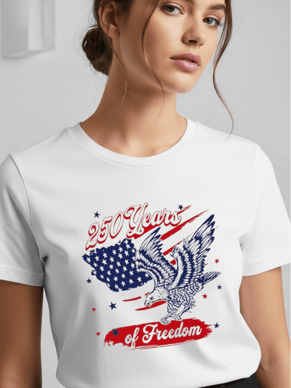 250 Years of Freedom Patriotic Eagle T-Shirt | USA Semiquincentennial American Flag 250th Anniversary Graphic Tee image 14