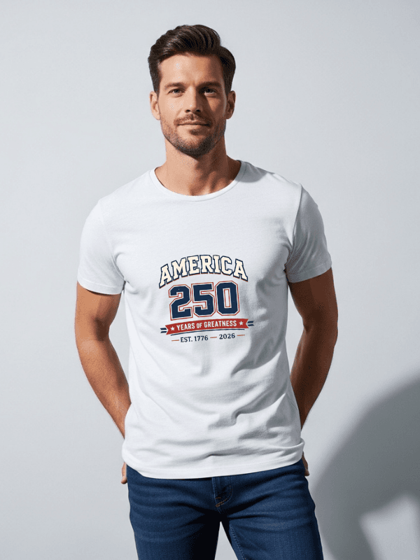 America 250 Years of Greatness T-Shirt | USA 250th Anniversary Patriotic Graphic Tee (1776–2026) image 3