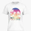 California Retro Palm Sunset Graphic T-shirt (White) image 0