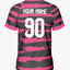 Custom Magenta and Black Striped V-neck Raglan Sports Jersey | Custom Soccer Jersey By Shopsery image 4