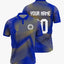 Custom Blue and Yellow Gradient Polo Cricket Jersey by Shopsery image 0
