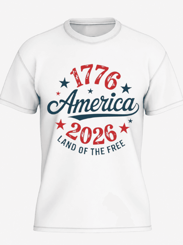 America 1776–2026 T-Shirt | Land of the Free USA 250th Anniversary  Patriotic Graphic Tee image 2