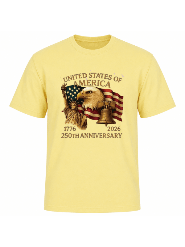 United States of America 250th Anniversary T-Shirt | Patriotic Eagle, Statue of Liberty &amp; Liberty Bell 1776–2026 Graphic Tee image 14