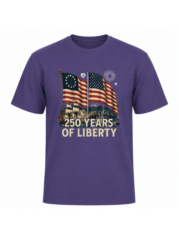 250 Years of Liberty Patriotic T-Shirt | American Flag USA 250th Anniversary Graphic Tee image 6