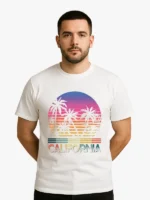 California Retro Palm Sunset Graphic T-shirt