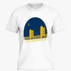 Sacramento Tower Bridge Night Graphic T-shirt
