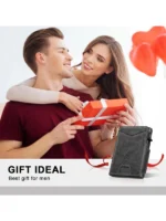 Slim RFID Wallet for Men – Aluminum Card Holder with Pop-Up Eject Mechanism, Magnetic Leather Cover, ID Window & Expandable Cash Slot - Image 7