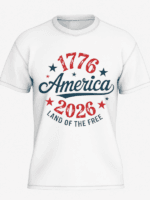 America 1776–2026 T-Shirt | Land of the Free USA 250th Anniversary Patriotic Graphic Tee - Image 3