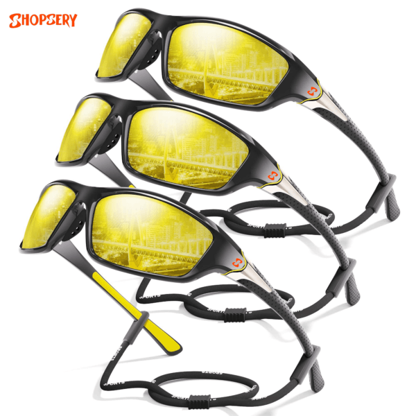 Shopsery Sports Polarized Sunglasses for Men UV400 Protection, 3-Pack & 5-Pack Combo - Image 2