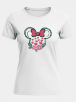 Disneyland Floral Minnie Bow T-Shirt | Disney Vacation Tee for Women | Unisex Disney Tee - Image 2