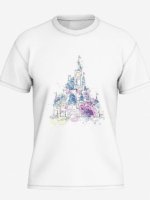 Disneyland Castle Graphic T-Shirt | Pastel Theme Park Vacation Tee - Image 2