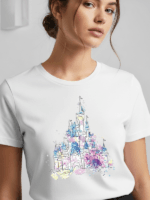 Disneyland Castle Graphic T-Shirt | Pastel Theme Park Vacation Tee - Image 4