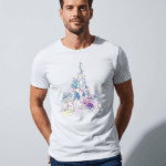 Disneyland Castle Graphic T-Shirt | Pastel Theme Park Vacation Tee