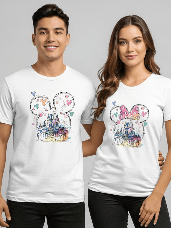 36 Disneyland Castle Mickey Minnie Ears T Shirt | DisneyWorld Shirt Unisex - Image 1